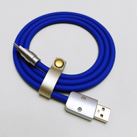 2024 Cable cargador de aleación de Zinc colorido más vendido Usb A a tipo C 66W Cable DE DATOS rápido Cable de silicona personalizado de carga de teléfono