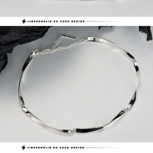 Chique Minimalistische S925 Sterling Zilveren Mobius Kraag Voor Vrouwen Ins Koele Stijl Geometrische Emaille Ketting - Product Image 2