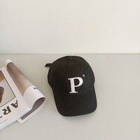 Fabricante de Gorras Personalizadas, Gorra de Béisbol Bordada con la Letra P, Algodón Lavado, 6 Paneles, Hebilla Metálica Ajustable, Protección Solar Casual para Exteriores