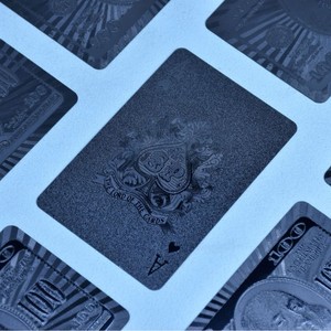 Customized <b>Playing</b> <b>Cards</b> 57x87mm Thickened Plastic Black PVC Double Sided Frosted Waterproof Fold Resistant For <b>Card</b> Games - Product Image 5