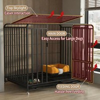 Nouvelle cage pliable pour chien en fer / Cages pour animaux avec fermeture à bouton pour une utilisation en intérieur/extérieur pour les chiens de petite/moyenne/grande taille, cages pour animaux de compagnie