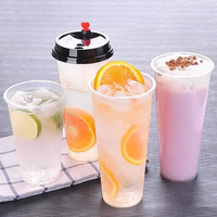 Meilleures ventes de tasses jetables en forme de U de 500ml et 700ml en plastique PP transparent à paroi unique pour le café et le thé au lait
