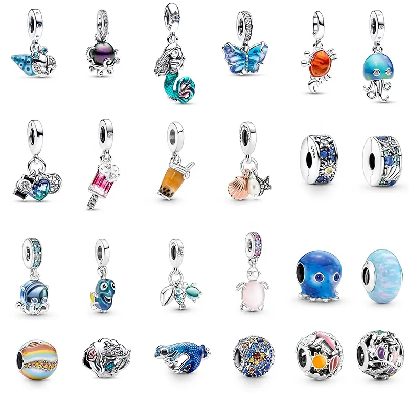 Pendant Silver Charm Quick Delivery 925 Sterling Silver DHL Women's Jewelry Ice Cream Seaside Turtle Party Beads