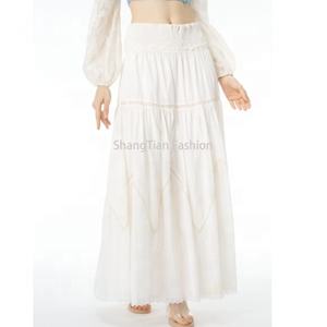 กระโปรงพลีททรงสวิงสีขาวสำหรับผู้หญิง แฟชั่นใหม่ฤดูร้อนปี 2025 สไตล์ยุโรปและอเมริกา กระโปรงยาวแบบเค้กแต่งลูกไม้ - Product Image 2