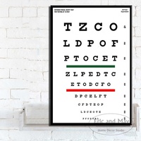 Test de l'oeil moderne Tableau Snellen Art mural Peinture Impression sur soie Toile Poster Home Eye Ruler
