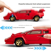LASIVE TOYS Voiture de sport miniature en alliage 1:32 avec 5 portes ouvrables, lumières et sons, fonction de recul, véhicule de collection pour garçons