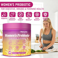 Gommes probiotiques féminines avec supplément de gommes à l'orme glissante pour femmes Équilibre du pH, probiotiques vaginaux Soutien et système immunitaire