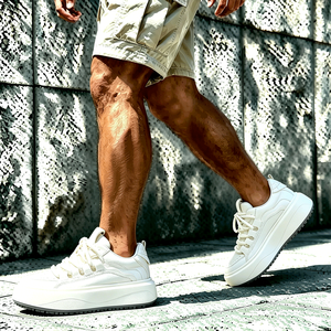 Baskets de course en cuir véritable, respirantes, style chunky, de créateur, pour hommes et femmes, décontractées, style marche - Product Image 1
