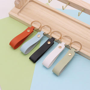 Simple couleur unie bagages accessoires voiture pendentif multi couleur PU cuir chambre carte vérifier carte accès porte-clés boucle - Product Image 4