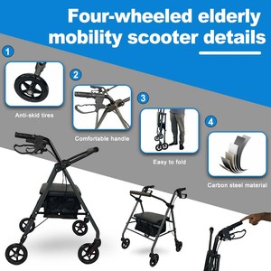 Andaderas Plegables de Acero Ligeras para Exteriores con Cómodos Apoyabrazos para Personas Mayores y Adultos - Product Image 5