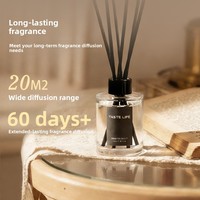 Diffuseur d'ambiance en rotin Bai Mi, minimaliste, longue durée, sans fumée, aromathérapie aux huiles essentielles, 120 ml ; style hôtel