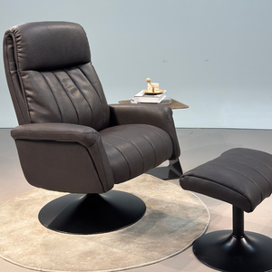 Silla Moderna de Lujo con Respaldo Alto Ajustable, Tapizada en Cuero, Patas Metálicas, para Sala de Estar, Apartamentos, Modelo 9392 - Product Image 3