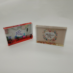 <span class=keywords><strong>Marco</strong></span> de Fotos Acrílico Líquido Premium Personalizado para el Día de la Madre con Purpurina Flotante para Decoración del Hogar, Regalo de Recuerdo Festivo - Product Image 5
