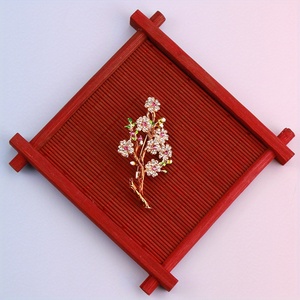 Elegante Broche de Flor con Diseño de Ciruelo y Ramas, Accesorio de Moda para Ropa Femenina, Broche Novedoso para Damas - Product Image 1