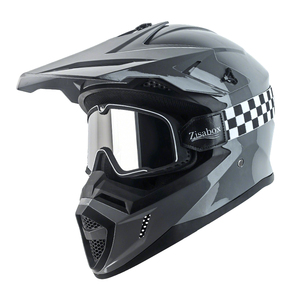 <span class=keywords><strong>Casco</strong></span> de Motocross Moderno Color Gris Cemento: <span class=keywords><strong>Casco</strong></span> Todoterreno Minimalista de Color Sólido con Certificación DOT y Carcasa de ABS para Aventuras y Turismo en Moto - Product Image 1