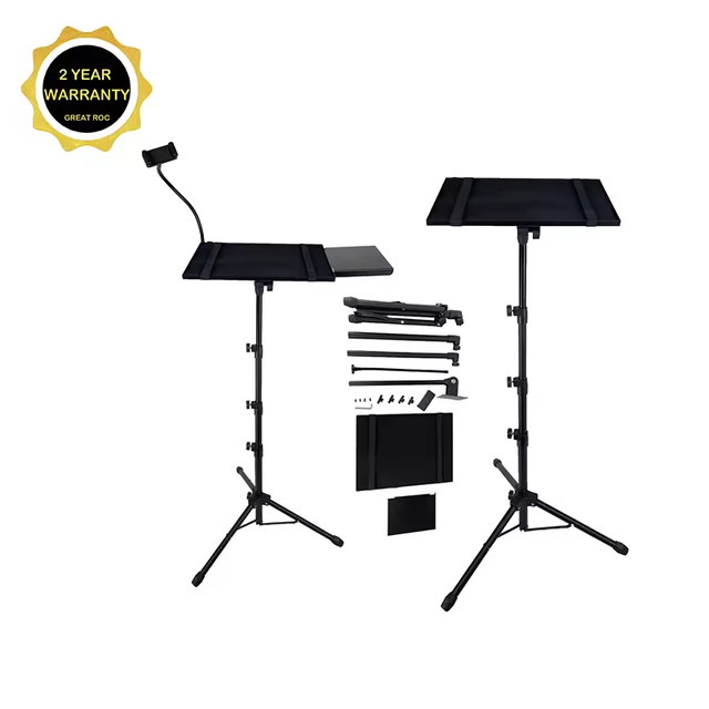 Projector Laptop Tripod Stand Adjustable Height Portable Podium Stand with Gooseneck Phone Holder for Office, School, Home