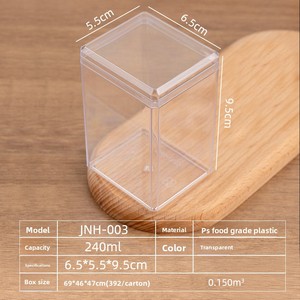 Boîte rectangulaire transparente en plastique PS de qualité alimentaire, moulée par injection, pour pâtisseries, mousses, viande, sucre, gâteaux, et stockage de produits secs, 1 mm - Product Image 2