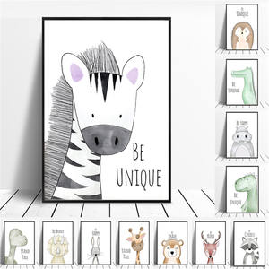 Leeuw Dier Kawaii Poster Babykamer Art Canvas Verf Opknoping Muur Nursery Decor