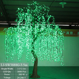 Árbol <span class=keywords><strong>de</strong></span> Navidad Decorativo para Exteriores, Árbol <span class=keywords><strong>de</strong></span> <span class=keywords><strong>Sauce</strong></span> Llorón Artificial Iluminado con Luces LED Blancas/Verdes - Product Image 3