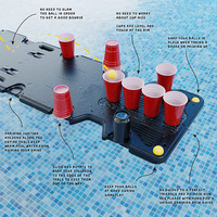 Tasse de piscine personnalisée 4/6/8 pieds, ping pong flip cup, jeux de cartes, table de jeu flottante, table de bière pong pour fête