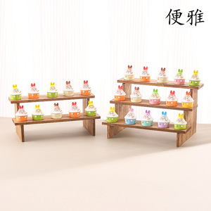 Présentoir pour boîtes mystères à figurines mignonnes couleur noyer, étagère à figurines Bubble Mat, présentoir à jouets tendance - Product Image 5