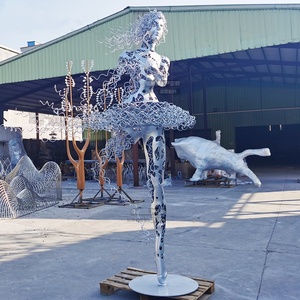 Projet de paysage d'Halloween grande figurine abstraite en acier inoxydable <span class=keywords><strong>danseuse</strong></span> métal extérieur plaza centre commercial hôtel sculpture d'elfe - Product Image 6