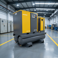 Compresseur d'air rotatif à vis industriel silencieux 30HP 22kW 13bar 16bar avec réservoir de 600L et sécheur pour machine laser CNC