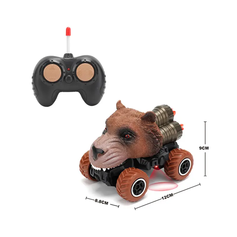 मिनी प्लास्टिक पशु कार खिलौना वाहन 8 मॉडल मिश्रण डायनासोर भालू मिनी रिमोट कंट्रोल खिलौना बच्चों के लिए कारों