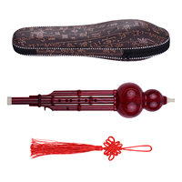 Flûte en gourde Hulusi en Do à deux tons, instrument traditionnel chinois en résine, avec étui de transport à nœud chinois