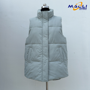 Chaleco Acolchado para Mujer, Sin Mangas, con Cierre, Cuello Alto, Chaqueta de Invierno Informal con Bolsillos, Chaquetas para el Trabajo - Product Image 1