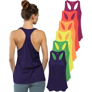 FOXA Women's <b>Racer</b> <b>Back</b> Tank <b>Tops</b> Burnout Slub Active Workout Multi Color Pack Breathable Knitted Spandex Polyester - Product Image 1