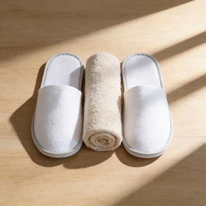 Chaussons jetables <span class=keywords><strong>éco</strong></span>logiques portables à motif diamant gauche et droite en coton perlé 0,2 pour les chambres d'hôtel de villégiature - Product Image 2