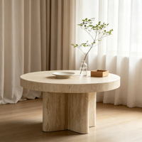 Polierter Marmor Minimalistischer Couchtisch Langlebiger Naturstein Kratzfeste Wasserfeste Möbel für Villa Wohnzimmer Büro Inneneinrichtung