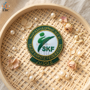 Insignia Redonda de la Federación Saudí de Karate para Bolsillo, Parches Bordados Personalizados para Clubes de la Federación SKA de Karate - Product Image 1