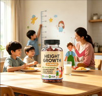 Gummies véganes pour la croissance des enfants OEM, multivitamines pour la croissance des enfants, saveurs et emballages personnalisés