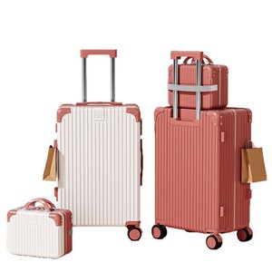 Elegante Set da 20-14 pollici bagaglio a mano leggero e resistente in Neoprene TSA <span class=keywords><strong>valigia</strong></span> con chiusura a rotelle fisse custodia cosmetica approvata dalla compagnia aerea - Product Image 1