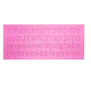 Molde de silicona con forma de letra/Número del alfabeto 3D, herramientas de decoración de pasteles, molde de pasta de goma de chocolate