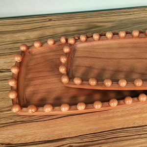 Đính cườm cạnh lưu trữ bằng gỗ đặt khay gỗ tự nhiên hạt trang trí Bàn cà phê bàn nhà bếp phòng khách phòng ăn - Product Image 2