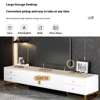 Meuble TV et Table Basse Yijiada Modernes et Luxueux avec Rangement, Meuble Mural Étroit pour Salon