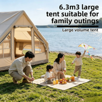 Tente gonflable automatique transfrontalière pour l'extérieur, auvent pare-soleil, équipement de camping familial, installation rapide sans montage, cabine quatre personnes