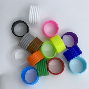 Anneau de fixation en silicone élastique multicolore pour poignée de raquette, joint en caoutchouc pour accessoires de manche de raquette de badminton, tennis et pickleball - Product Image 4