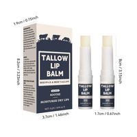 Pelembab Bibir Tallow Lip Balm Beeswax Beef Honey Vitamin E Jojoba Oil Twist up Stick Perawatan Bibir 5 g X 2