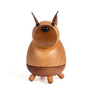 Sevimli ahşap hayvan zodyak köpek müzik kutusu yapay el sanatları için doğum günü hediyesi kapalı dekorasyon ve dekoratif süs - Product Image 1