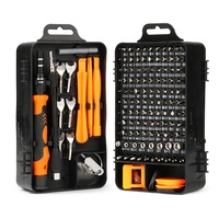 Kit de réparation pour téléphones portables, montres et appareils numériques – Jeu de tournevis magnétiques isolés en acier au carbone et plastique 135-en-1 (référence 45)