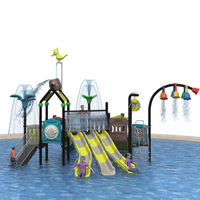 Sunsoul Verzinkter Stahlrahmen PE-Kunststoff Multifunktionale Wasserrutsche Anpassbare Größe Outdoor-Pool Spielplatzausrüstung für Kinder