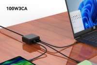 Cargador de Teléfono Móvil de Carga Rápida Gan de 100w, Cargadores Multifunción con 4 Puertos USB Tipo C PD