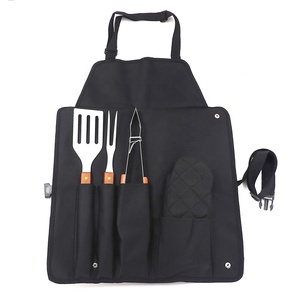 5Pieces Wooden Handle <strong>Apron</strong> for Charcoals Fir <strong>BBQ</strong> Grill Tool Set Barbecue Stainless Steel <strong>Bbq</strong> Set Accessories - Product Image 6