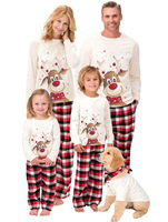 Nouveaux ensembles de pyjamas de Noël 2026 pour parents et enfants - Ensembles de vêtements de détente en polyester imprimé de style européen et américain