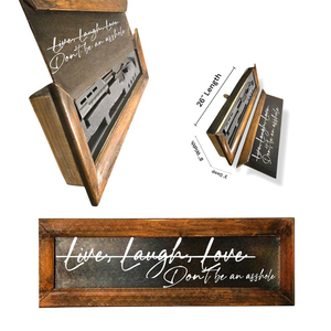 Letreros Decorativos de Pared Modernos y Ecológicos Personalizables, Estante de Almacenamiento Oculto de Madera Real Hecho a Mano con Compartimento Oculto para Armas - Product Image 2