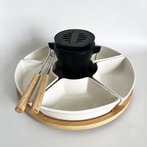 Plateau tournant Pu Pu à 5 compartiments, plats en céramique, dessert, chocolat, amuse-gueules, guimauve, plateau tournant paresseux, plateau de service pour collations - Product Image 4